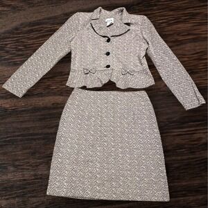 Vintage DBY Tweed Skirt Suit Jacket 11/12 Skirt 9/10 Womens 2pc Set